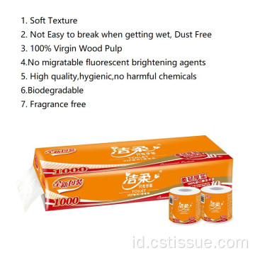 Eco Friendly 100% Pulp 3 Ply Tissue Kamar Mandi